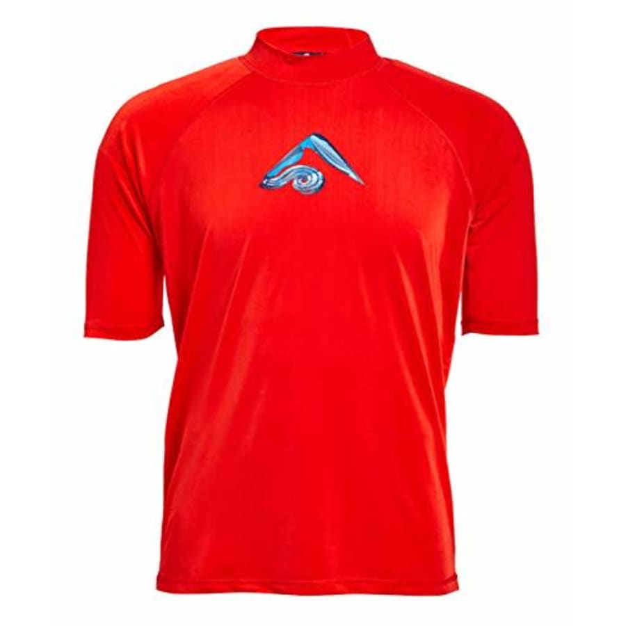 Kanu Surf Men's Mercury UPF 50+ Short Sleeve Sun Protective Rashguard Swim Shirt, Abacos Red, for $18