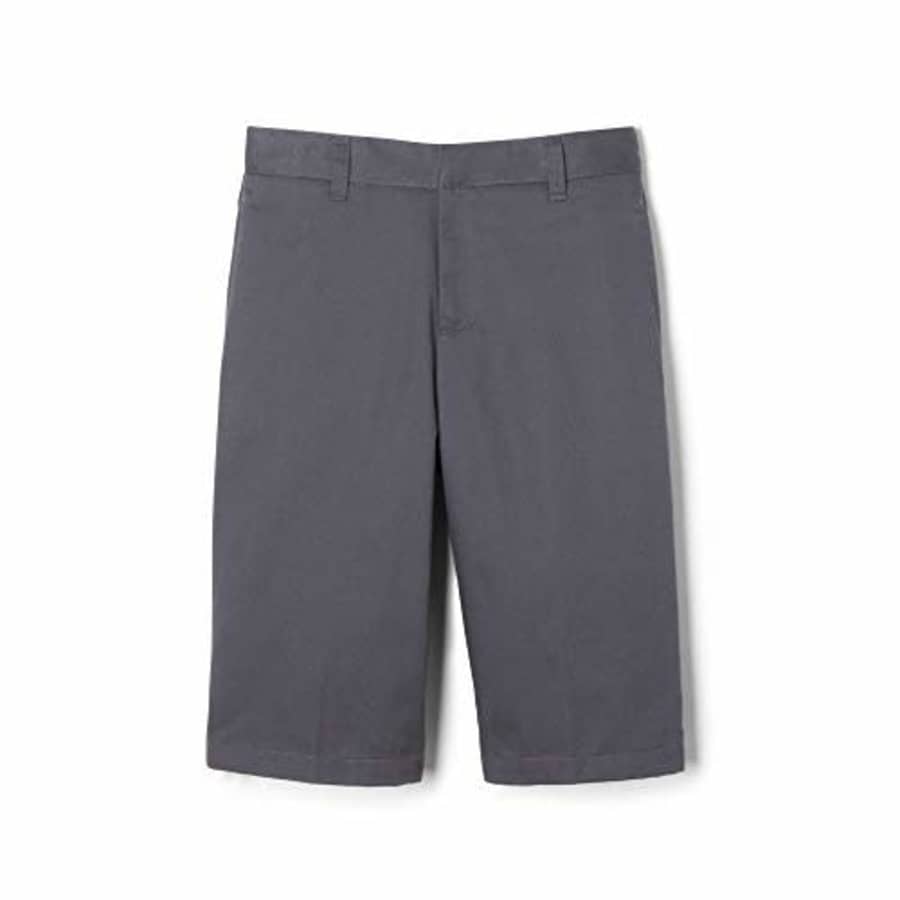 French Toast Big Boys' Basic Flat Front Short with Adjustable Waist, Grey, 12 for $15