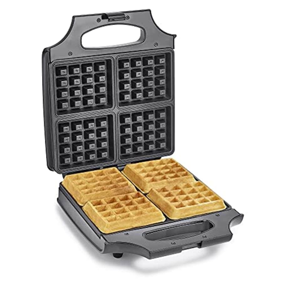 BELLA 4 Slice Non-Stick Belgian Waffle Maker, Fluffy Restaurant-Style Waffles in Under 6 Minutes, for $27 BELLA 4 Slice Non-Stick Belgian Waffle Maker, Fluffy Restaurant-Style Waffles in Under 6 Minutes, for $27
