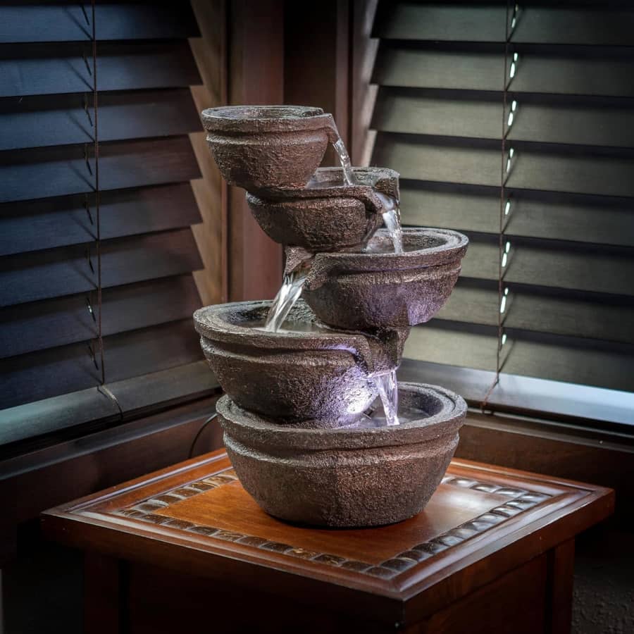 Alpine Corporation Indoor Tabletop 5-Tiered Water Fountain for $36