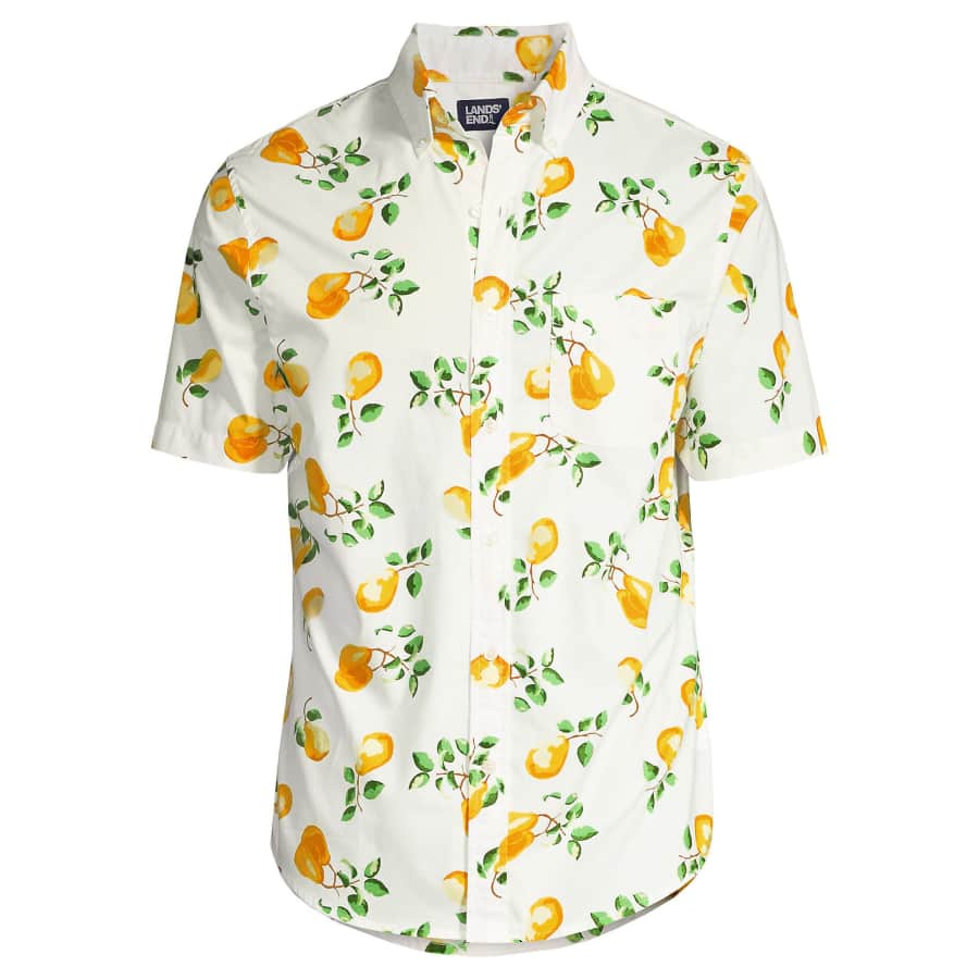 Lands' End Men's Traditional Fit Essential Lightweight Poplin Shirt for $12