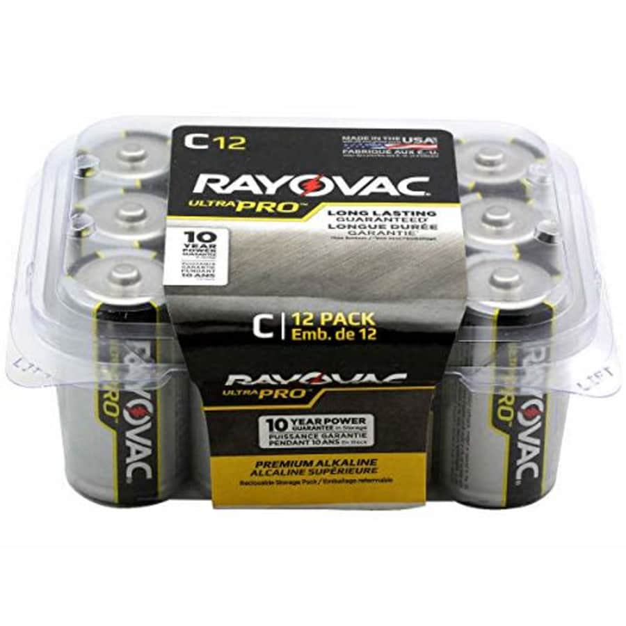 Rayovac Batteries ALC-12PPJ UltraPro Industrial Alkaline Battery, C Size, Standard, Black (Pack of for $79 Rayovac Batteries ALC-12PPJ UltraPro Industrial Alkaline Battery, C Size, Standard, Black (Pack of for $79