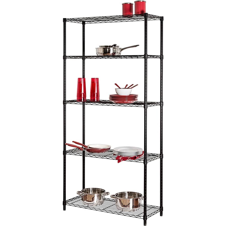 Honey Can Do 5-Tier Steel Shelving Unit: $42 Honey Can Do 5-Tier Steel Shelving Unit: $42