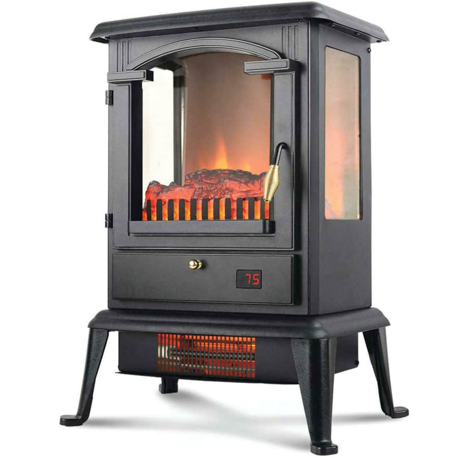 Warm Living 1,500W 17" Freestanding Infrared Stove Heater for $50