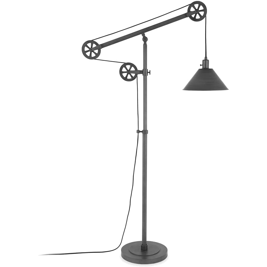 Henn & Hart Industrial Pulley System Floor Lamp for $141 Henn & Hart Industrial Pulley System Floor Lamp for $141