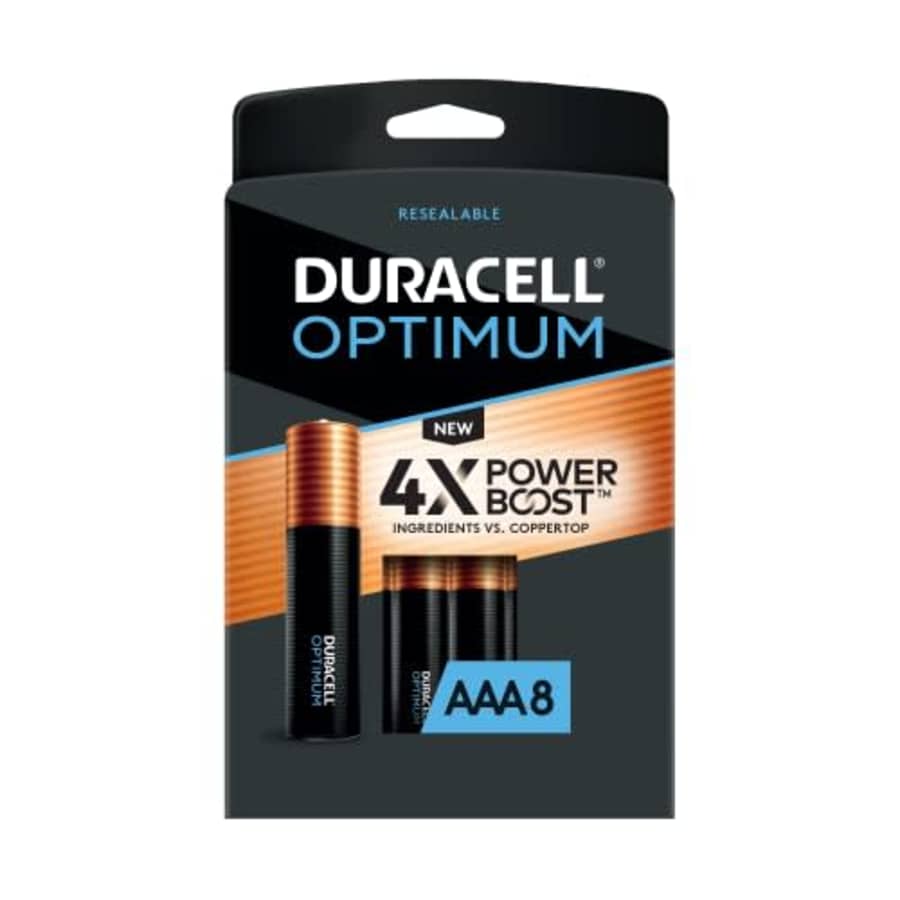 Duracell Optimum AAA Batteries with Power Boost, 8 Count Pack Triple A Battery with Long-lasting for $11