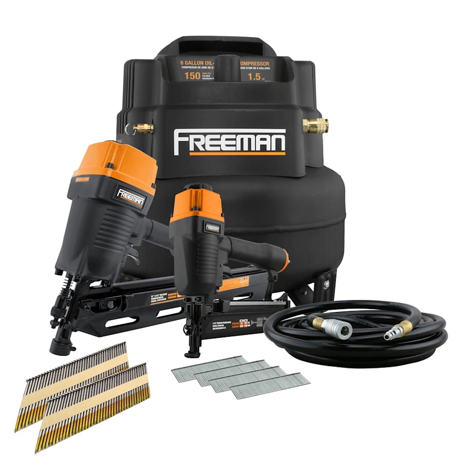 Freeman 6-Gallon Air Compressor Bundle w/ 2 Nailers for $179
