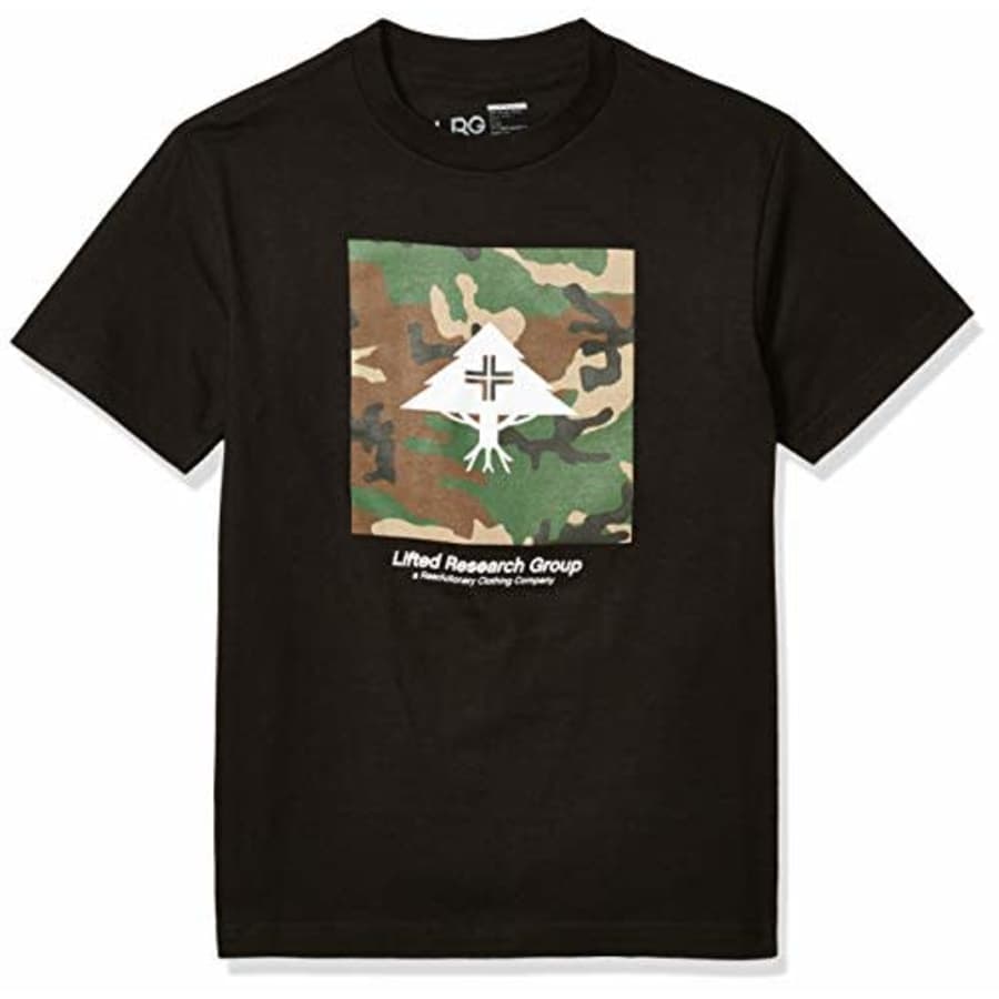 LRG Men's Crew Neck Short Sleeve T-Shirt, Black, S for $22