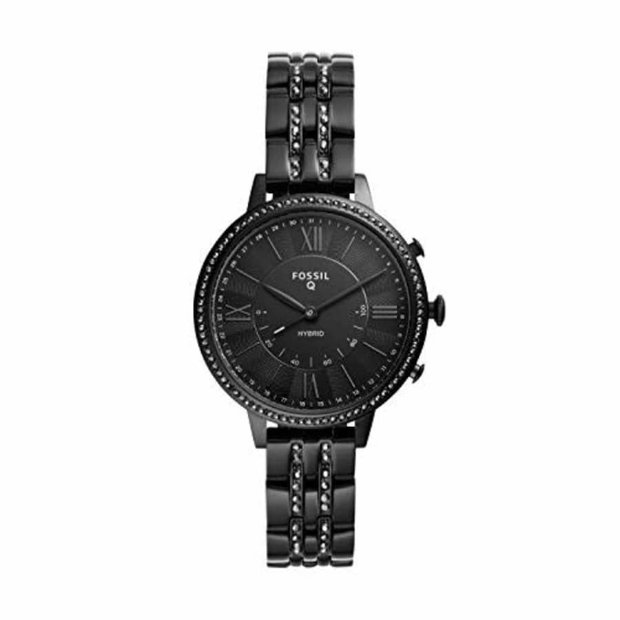 Fossil Women's Jacqueline Stainless Steel Hybrid Smartwatch, Color: Black (Model: FTW5037) for $120