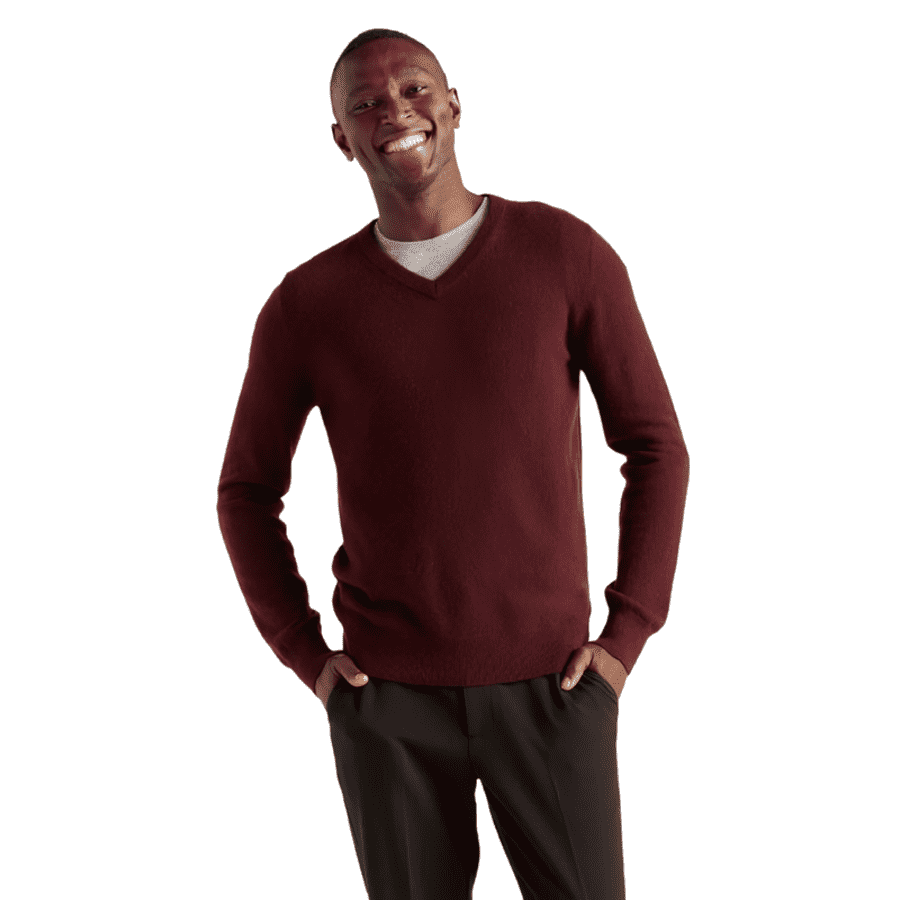 Quince Men's Mongolian Cashmere V-Neck Sweater for $60 Quince Men's Mongolian Cashmere V-Neck Sweater for $60