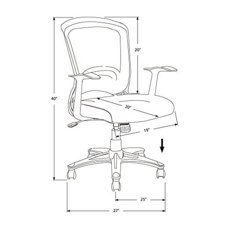Monarch Specialties Mesh Mid-Back/Multi-Position Office Chair, Black for $149
