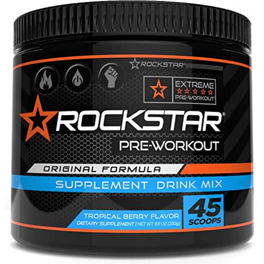 Rockstar Preworkout Drink Mix - Pre-Workout, Nitric Oxide Booster, Sugar Free, Endurance Vitality, for $15 Rockstar Preworkout Drink Mix - Pre-Workout, Nitric Oxide Booster, Sugar Free, Endurance Vitality, for $15