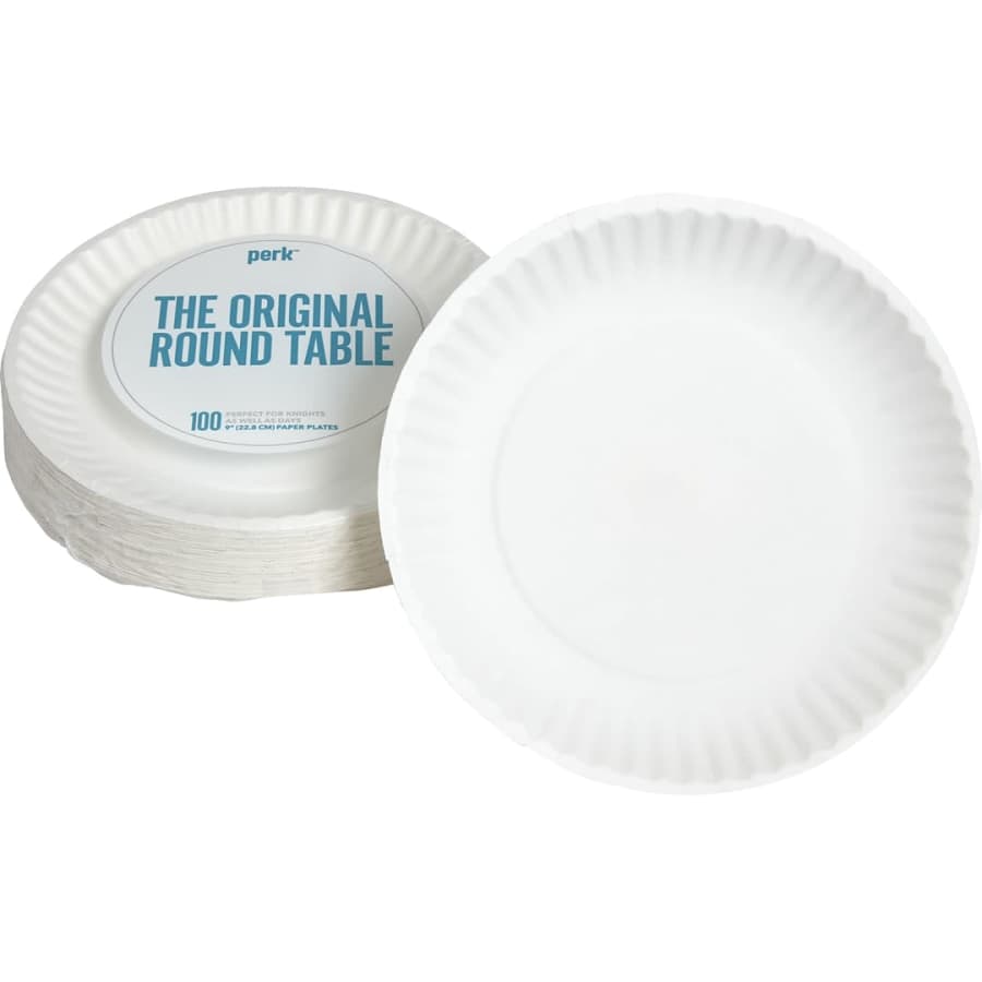 Perk 9" Economy Paper Plates 100-Pack for $3 Perk 9" Economy Paper Plates 100-Pack for $3