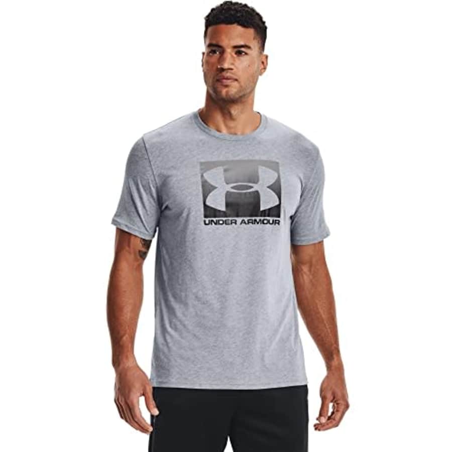 Under Armour Men's Boxed Sportstyle Short-Sleeve T-Shirt, Steel Light Heather (035)/Graphite, for $16