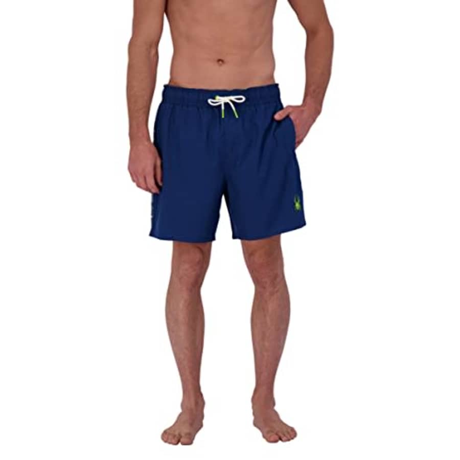 Spyder Men's Standard Quick Dry Lightweight Stretch Solid 7" Swim Trunk, Abyss, Large for $40