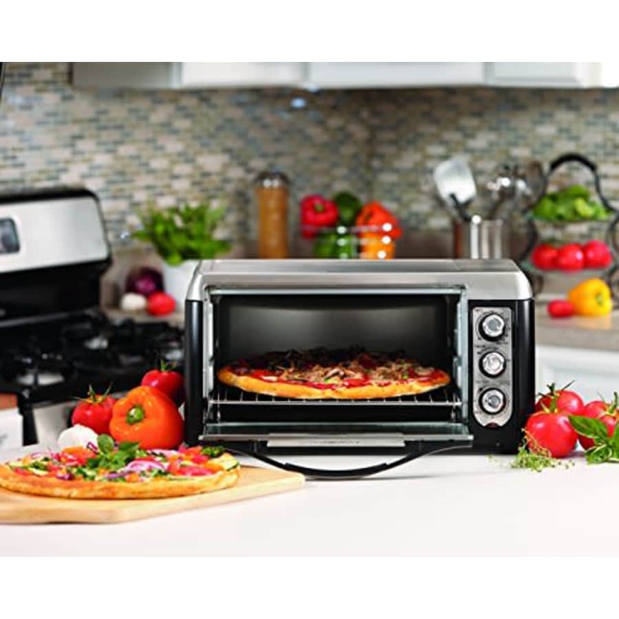 Hamilton Beach Countertop Toaster Oven, 6-Slices, Includes Bake Pan and Broil Rack, Black (31330D) for $90