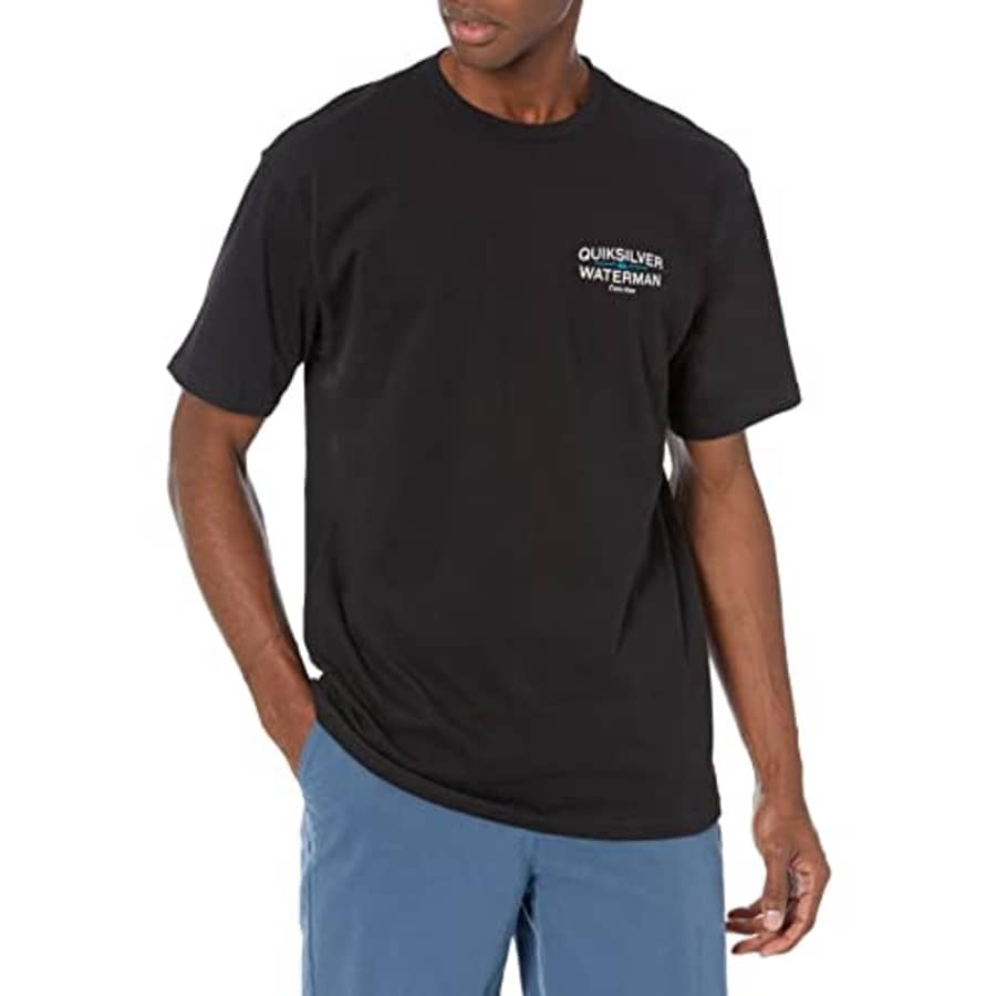 Quiksilver Waterman Men's MTN Flow Qmt0 Tee Shirt, Black, Small for $28