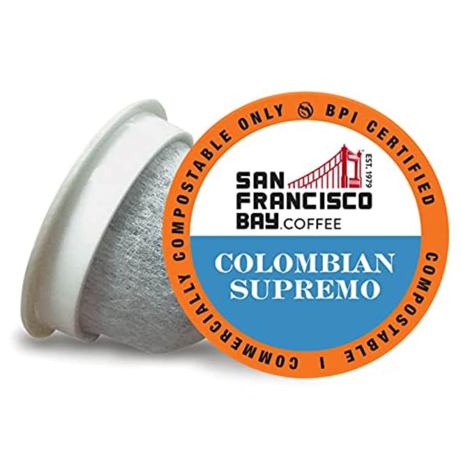 SF Bay Coffee Colombian Supremo 80 Ct Medium Roast Compostable Coffee Pods, K Cup Compatible for $44 SF Bay Coffee Colombian Supremo 80 Ct Medium Roast Compostable Coffee Pods, K Cup Compatible for $44
