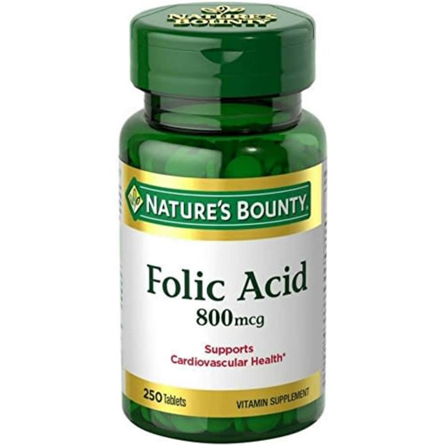 Nature's Bounty Folic Acid 800 mcg Tablets Maximum Strength, 250 Count (Pack of 1) for $23