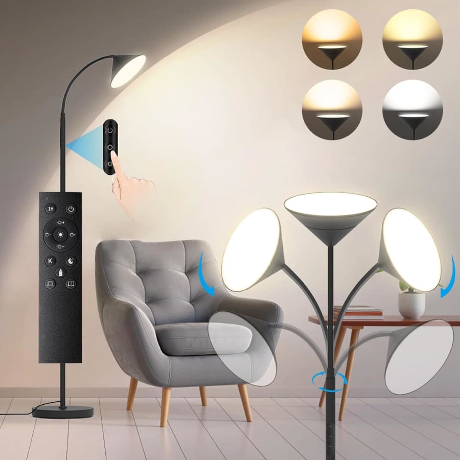18W LED Floor Lamp w/ Adjustable Gooseneck for $20 18W LED Floor Lamp w/ Adjustable Gooseneck for $20