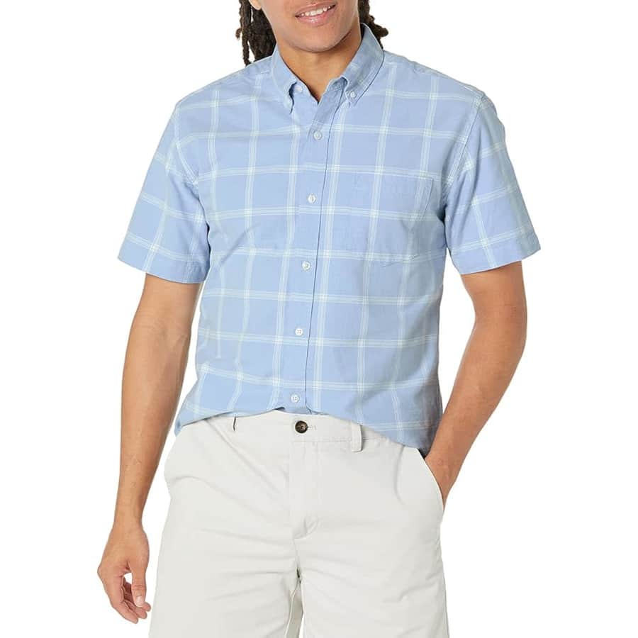 Amazon Essentials Men's Regular-Fit Short-Sleeve Pocket Oxford Shirt for $6 Amazon Essentials Men's Regular-Fit Short-Sleeve Pocket Oxford Shirt for $6