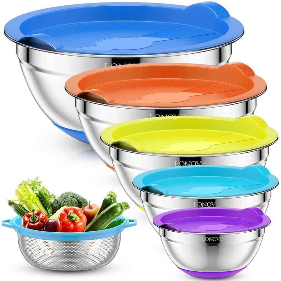 Lonoven Stainless Steel Mixing Bowl Set for $100