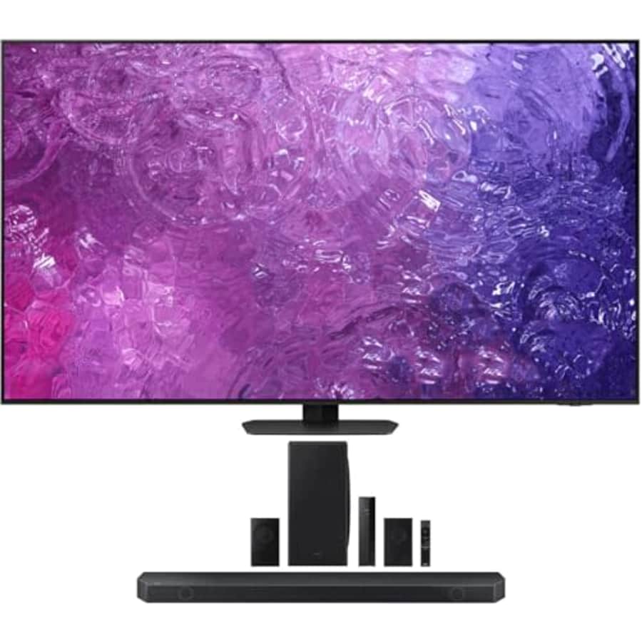 SAMSUNG QN75QN90CAFXZA 75 Inch Neo QLED Smart TV with 4K Upscaling with a HW-Q910D 9.1.2ch Soundbar for $2,596