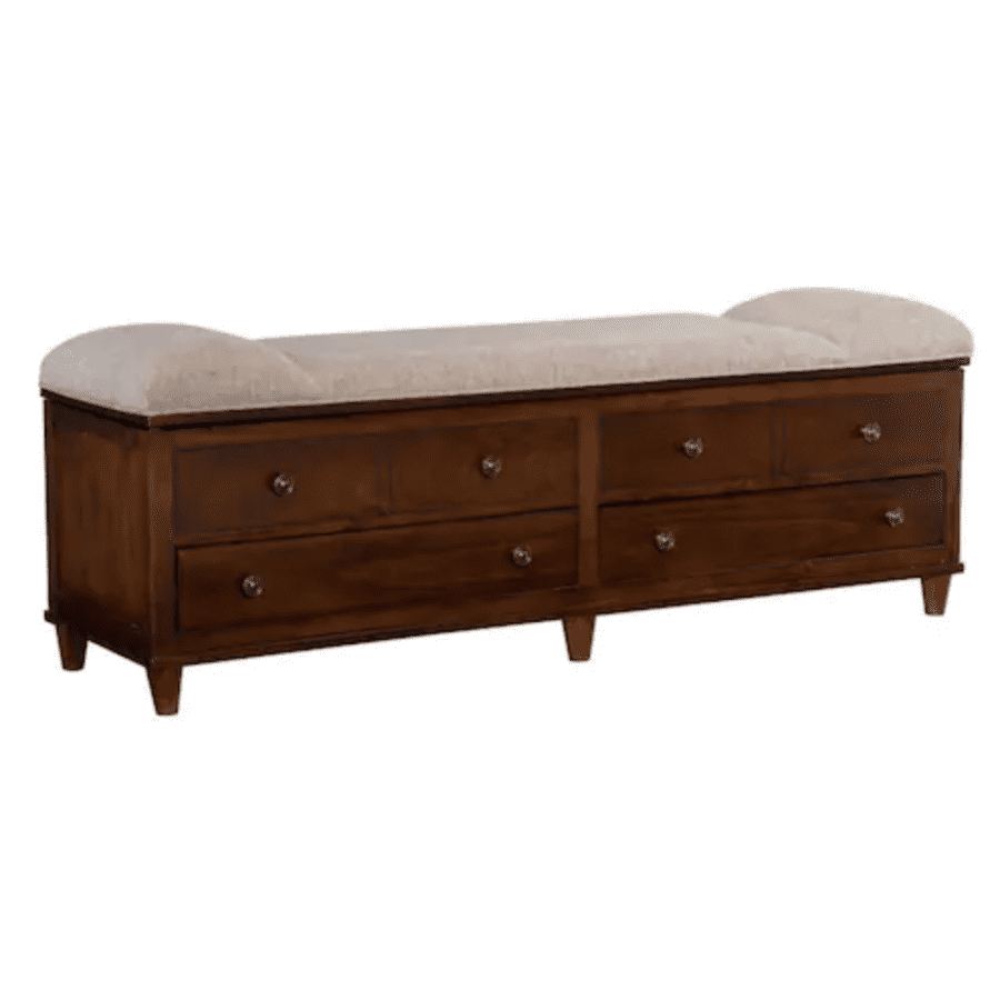 Powell Rangeley Upholstered Storage Bench with Lift Top and Two Drawers for $266