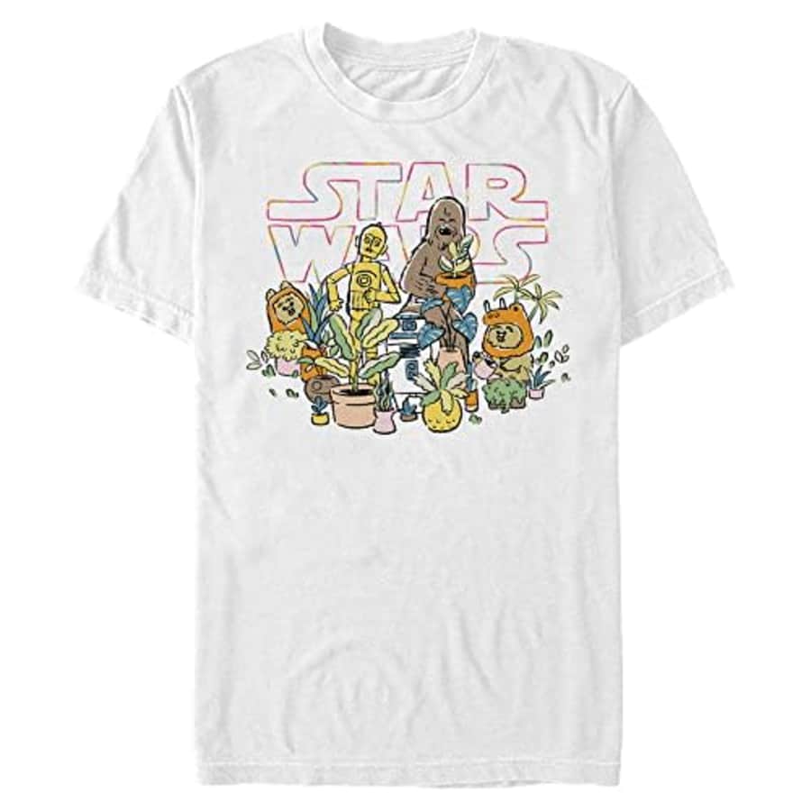 STAR WARS Big & Tall Greenhouse Men's Tops Short Sleeve Tee Shirt, White, X-Large for $20 STAR WARS Big & Tall Greenhouse Men's Tops Short Sleeve Tee Shirt, White, X-Large for $20