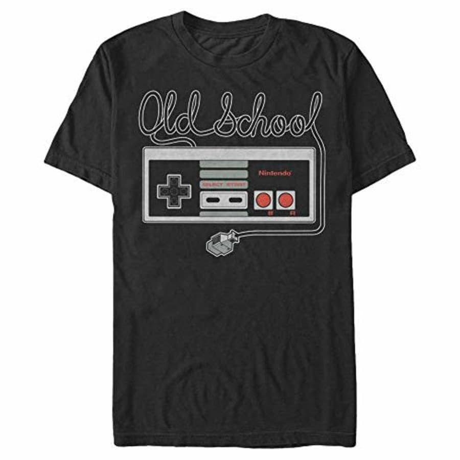 Nintendo Men's NES Controller Old School Tangled T-Shirt, Black, Large for $20