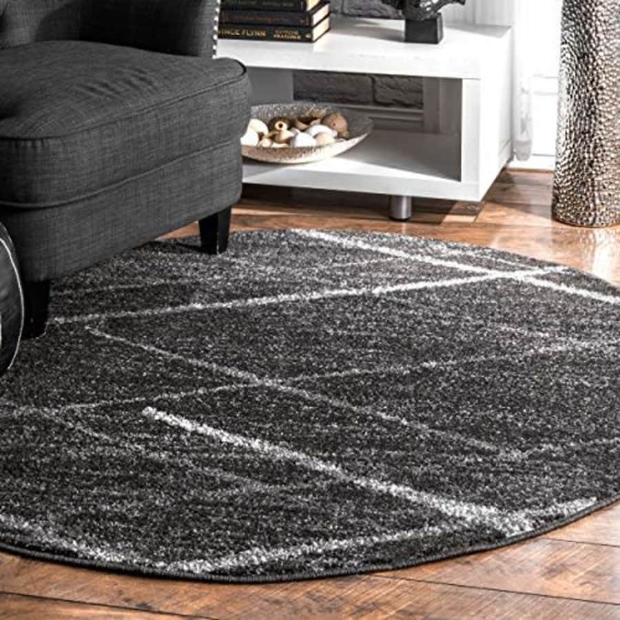 nuLOOM Thigpen Contemporary Area Rug, 5' Round, Dark Grey for $52 nuLOOM Thigpen Contemporary Area Rug, 5' Round, Dark Grey for $52