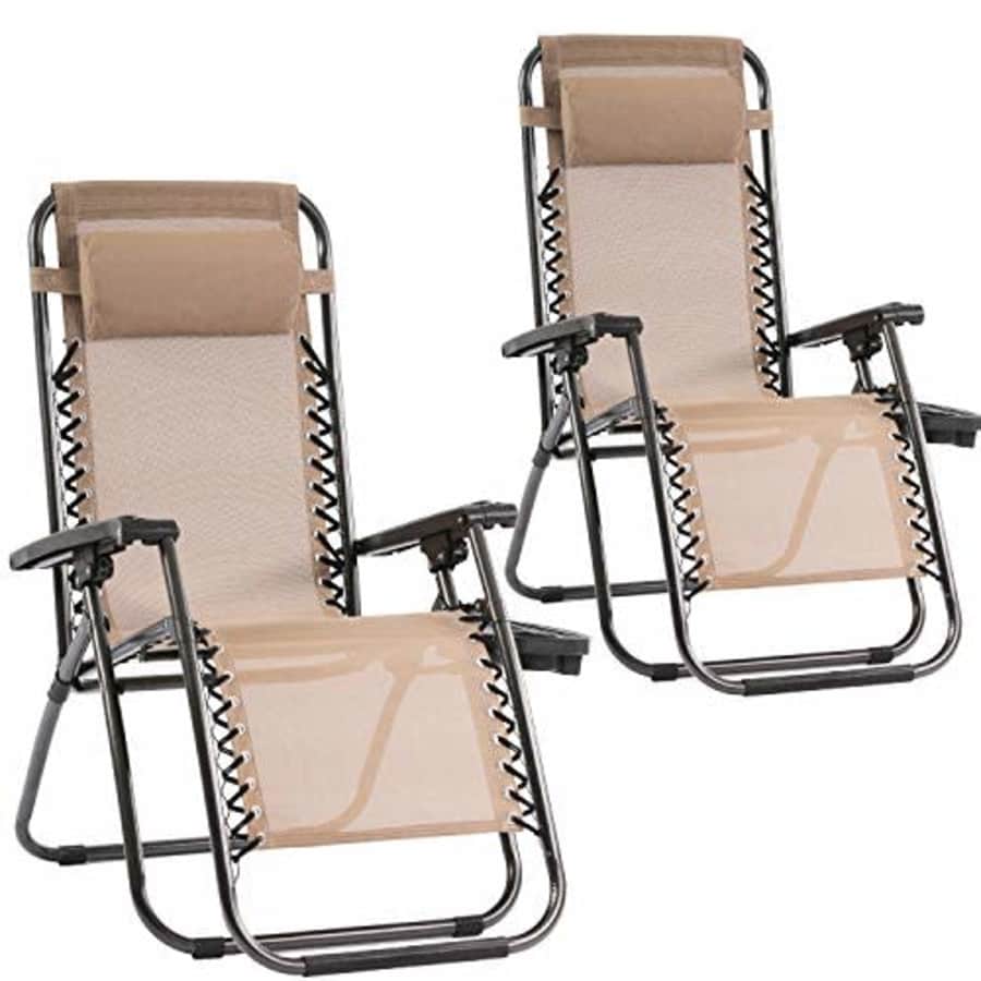 FDW Set of 2 Zero Gravity Chairs Lounge Chair with Pillow and Cup Holder Patio Outdoor Adjustable for $60 FDW Set of 2 Zero Gravity Chairs Lounge Chair with Pillow and Cup Holder Patio Outdoor Adjustable for $60