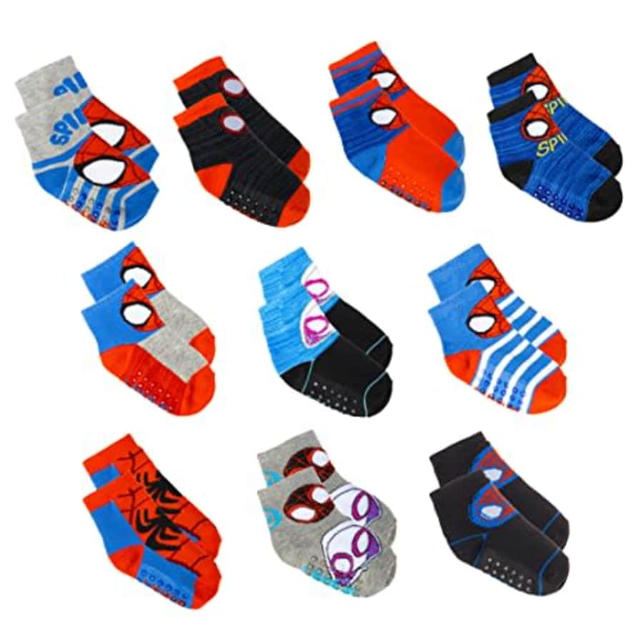 Marvel Spiderman Grip Socks, Socks for Toddler Boys, 10 Pack, Spider man Toddler Gripper Socks, Amazing for $14 Marvel Spiderman Grip Socks, Socks for Toddler Boys, 10 Pack, Spider man Toddler Gripper Socks, Amazing for $14