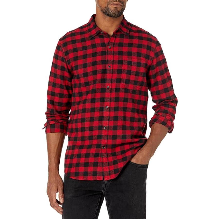 Amazon Essentials Men's Slim-Fit Flannel Shirt for $7 Amazon Essentials Men's Slim-Fit Flannel Shirt for $7