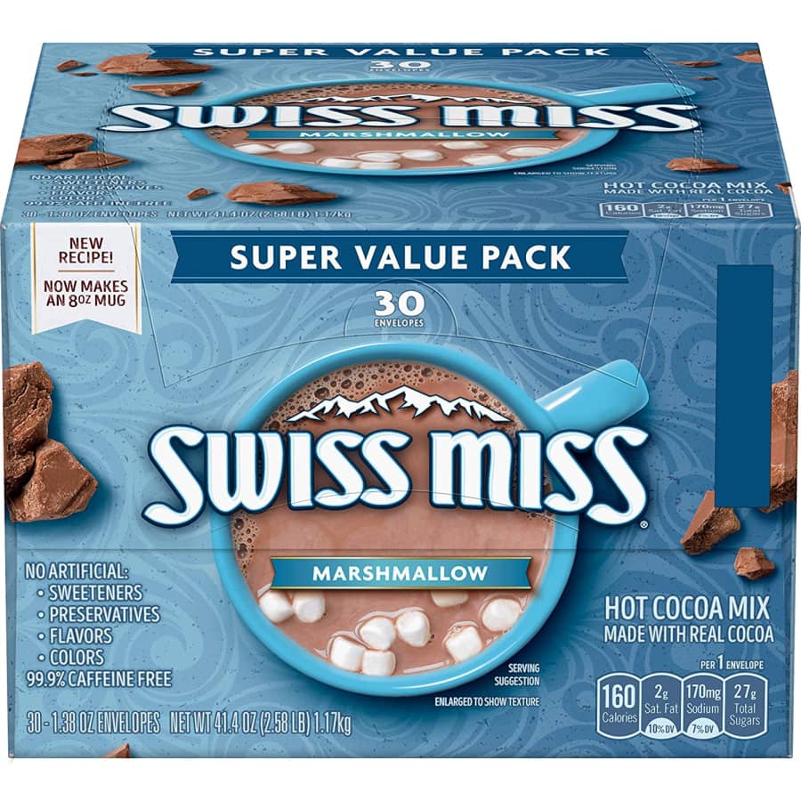 Swiss Miss Marshmallow Hot Cocoa Mix 30-Pack Box for $4 via Sub & Save Swiss Miss Marshmallow Hot Cocoa Mix 30-Pack Box for $4 via Sub & Save
