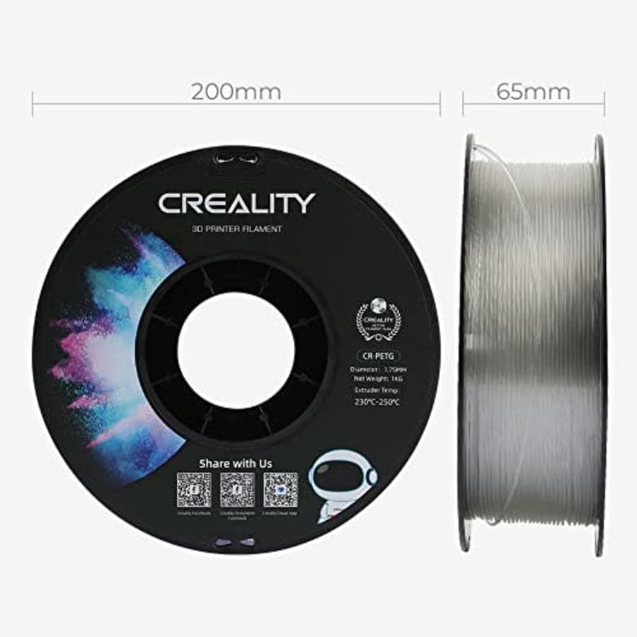 Creality PETG 3D Printing Filament 1.75mm, Excellent Toughness High Precision, Odorless Non-Toxic for $16 Creality PETG 3D Printing Filament 1.75mm, Excellent Toughness High Precision, Odorless Non-Toxic for $16
