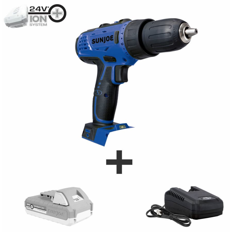 Sun Joe 24V iON+ Cordless Drill Driver Kit for $21 Sun Joe 24V iON+ Cordless Drill Driver Kit for $21