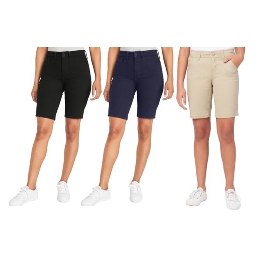 Women's Super Stretch Bermuda Shorts 3-Pack for $30 Women's Super Stretch Bermuda Shorts 3-Pack for $30
