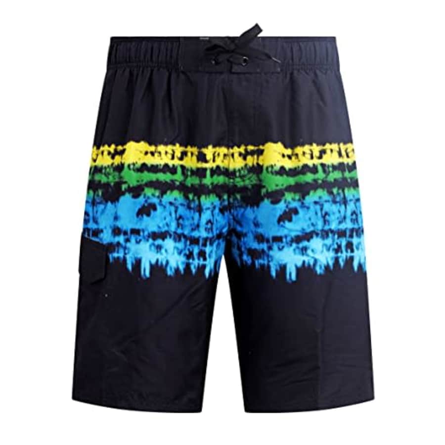 Kanu Surf Men's Standard Infinite Swim Trunks (Regular & Extended Sizes), Prism Black/Blue, Large for $14 Kanu Surf Men's Standard Infinite Swim Trunks (Regular & Extended Sizes), Prism Black/Blue, Large for $14