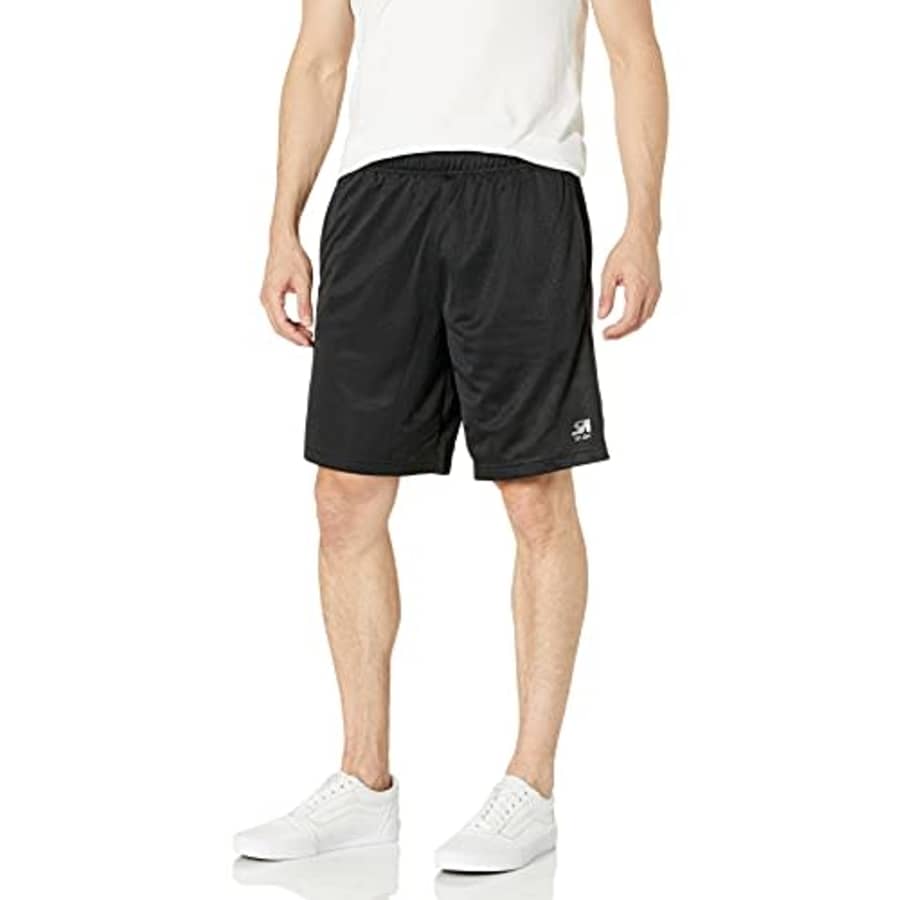 Southpole Men's Basic Mesh Shorts, Black Black, Large for $12