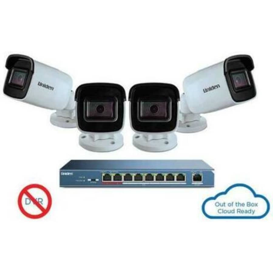 Uniden 1080p Outdoor 4-Camera Security System w/ 9-Port PoE Switch for $89