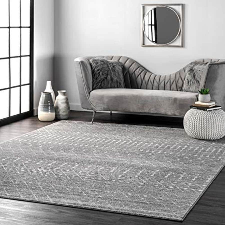 nuLOOM Moroccan Blythe Area Rug, 5' x 8' Oval, Dark Grey for $75
