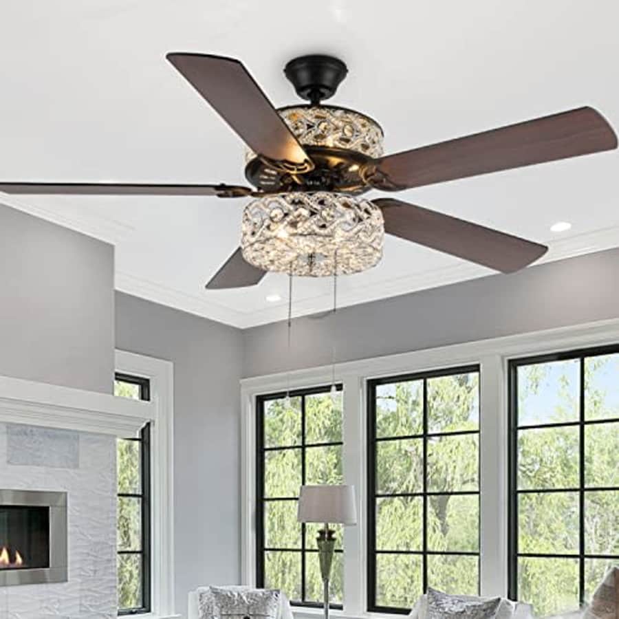 RIVER OF GOODS LED 52 Inch Crystal Chandelier Ceiling Fan - Elegant Chandelier Ceiling Fans with for $145 RIVER OF GOODS LED 52 Inch Crystal Chandelier Ceiling Fan - Elegant Chandelier Ceiling Fans with for $145