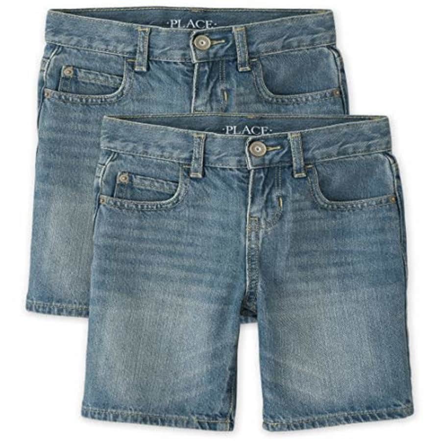 The Children's Place Boys Denim Shorts 2-Pack, Carter WASH, 12 for $24