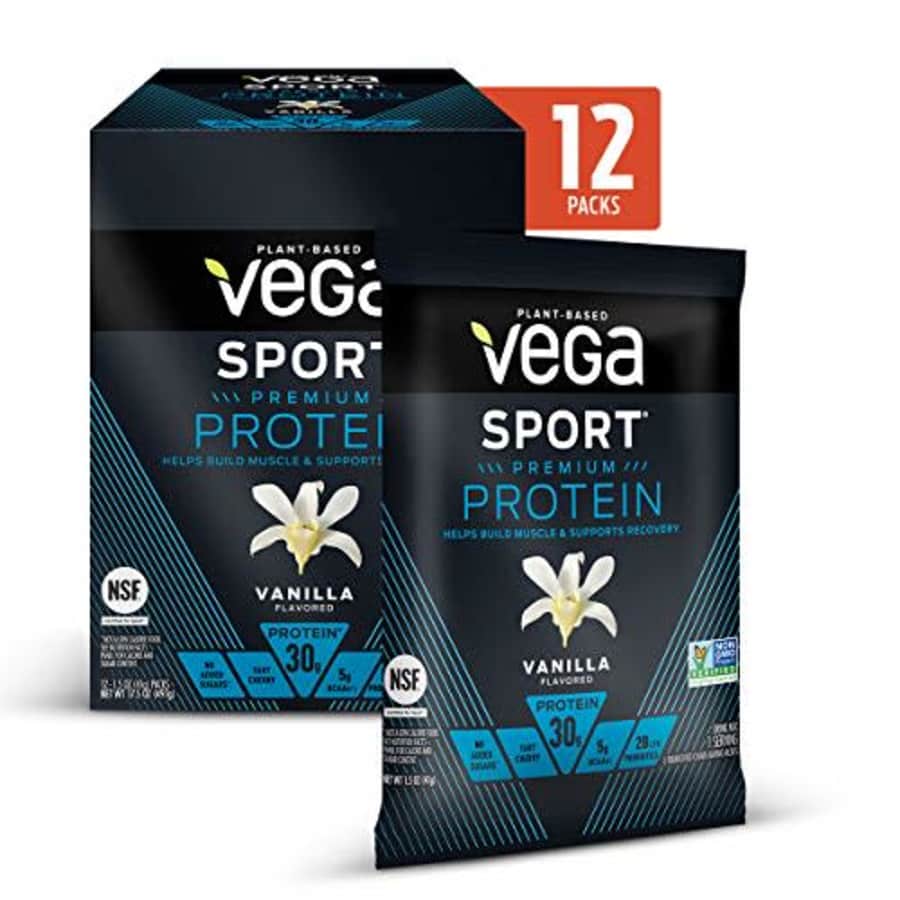 Vega Sport Premium Protein Powder, Vanilla, Plant Based Protein Powder for Post Workout - Certified for $43