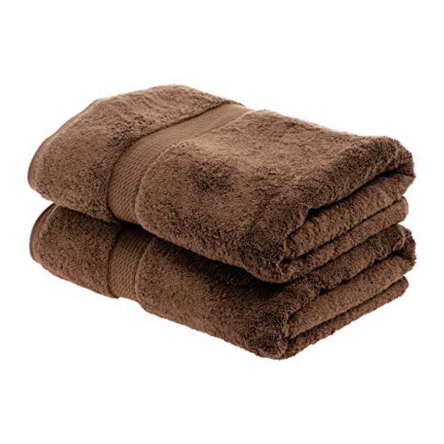 SUPERIOR Egyptian Cotton Solid Towel Set, 2PC Bath, Chocolate, 2 Count for $52