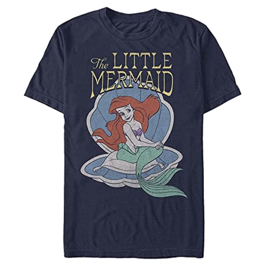 Disney Men's Princess Little Mermaid T-Shirt, Navy Blue, 3X-Large for $18 Disney Men's Princess Little Mermaid T-Shirt, Navy Blue, 3X-Large for $18