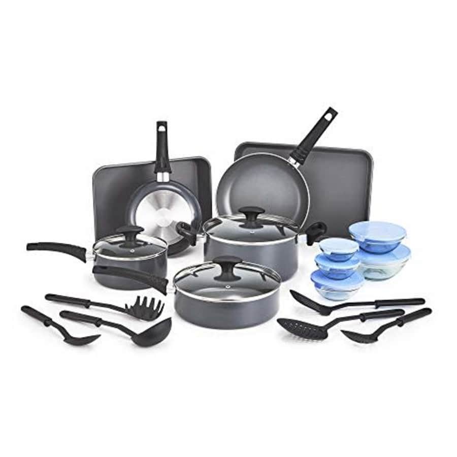 BELLA 21 Piece Cook Bake and Store Set, Kitchen Essentials for First or New Apartment, Assorted Non for $80 BELLA 21 Piece Cook Bake and Store Set, Kitchen Essentials for First or New Apartment, Assorted Non for $80