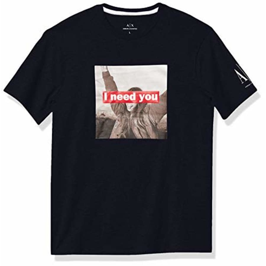 Emporio Armani A | X ARMANI EXCHANGE Men's I Need You Graphic T-Shirt, Navy, M for $31