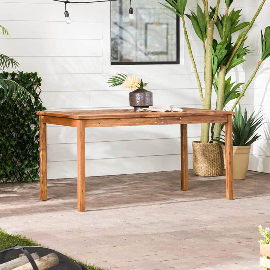 Walker Edison Dominica Contemporary Slatted Outdoor Dining Table for $333 Walker Edison Dominica Contemporary Slatted Outdoor Dining Table for $333